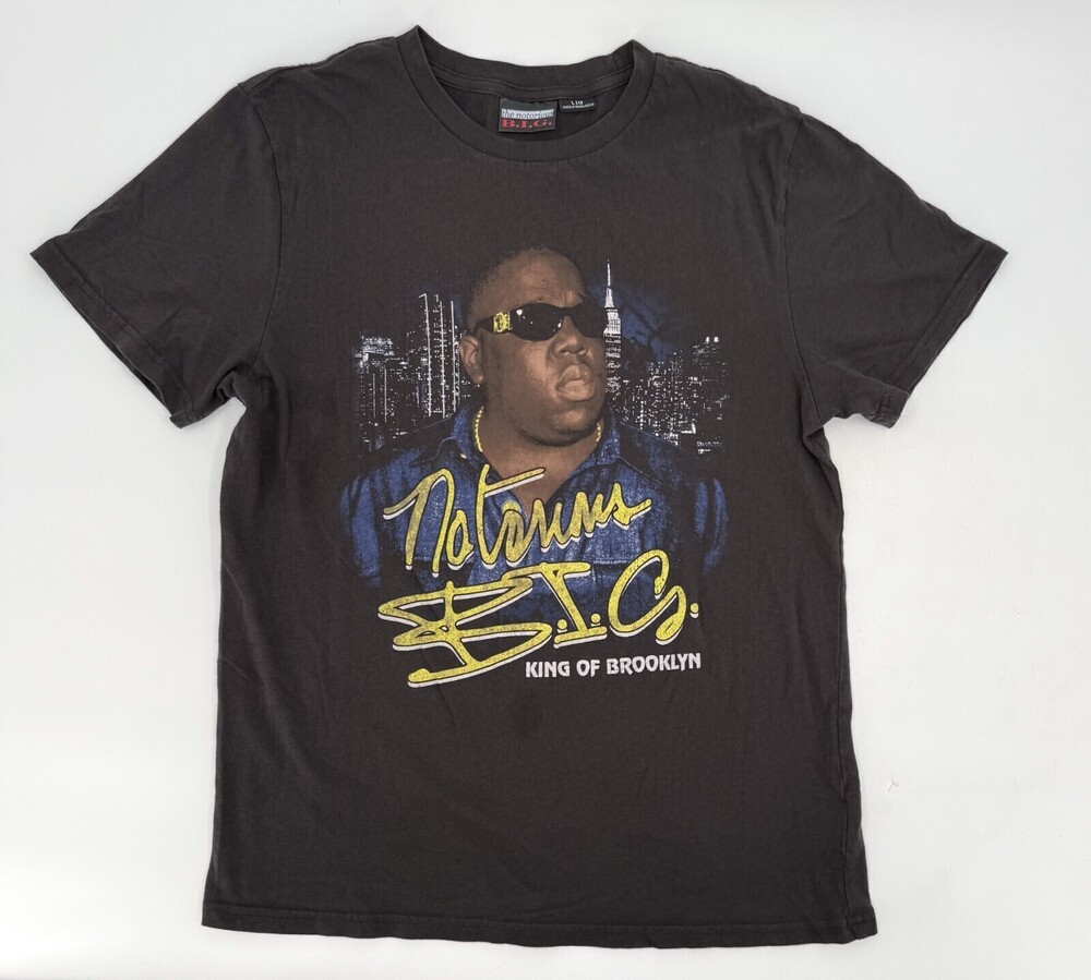 Notorious BIG Biggie Shirt Adult Large Black Brooklyn Graphic Tee Rap Hip Hop 90 - Picture 1 of 10